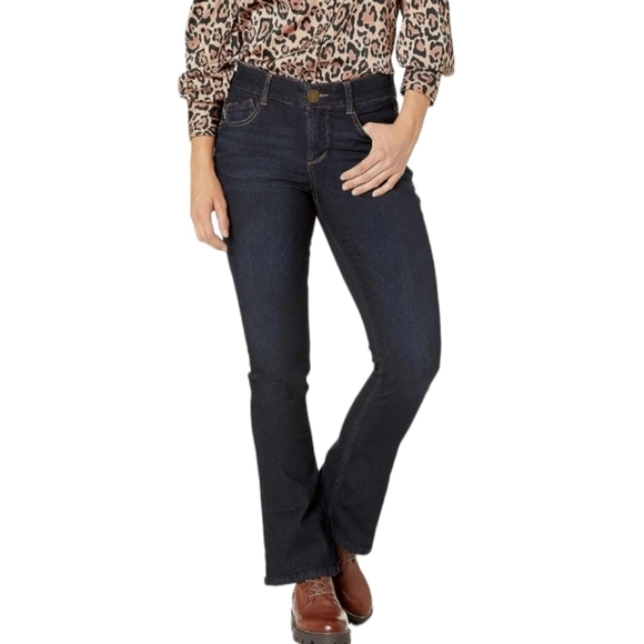 Mossimo Womena Mid Rise Skinny Bootcut Jeans Dark Wash Denim Size 10 - Picture 1 of 13